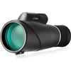 ZXIANGZ 10-20x50 Monoculare ad Alta Potenza Cannocchiale monoculare Luminoso e Chiaro Prisma BAK4 per Uccelli Selvatici con Adattatore telefonico Telescopio Portatile per treppiede