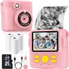 BESTOONE Fotocamera a stampa istantanea per bambini, con 3 rotoli di carta per stampante, 1080p, per bambini dai 3 ai 12 anni, con scheda SD da 32 GB, regali di Natale e compleanno per ragazze e ragazzi di 3,
