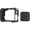 ZHCYAOZ Per Quick per Gabbia per conigli in metallo per Insta360 Ace Pro2/AcePro/Ace Kit fotocamera con copriobiettivo per telaio di protezione in lega alluminio(Black)