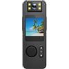 Andoer Fotocamera corpo 1080p con audio e registrazione video videocamera corpo portatile. Videocamera WiFi con obiettivo girevole a 180°, luci di riempimento a LED, clip posteriore, scheda TF da 64