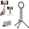 Growalleter Treppiede magnetico per iPhone, girevole a 360° con forte Magsafe, mini treppiede pieghevole per viaggi e scrivania, compatibile con iPhone 12-16 e Android (include anello magnetico)