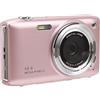 Itonash Alta Definizione, Schermo da 2,88 Pollici, Videocamera HD 4K da 58 MP, Multifunzione, Videocamera Digitale Macro con Focale Fissa per Notte, Sport, Raduni, Spiagge (Rosa)