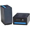 CQJFCYBRA Bateria, For VW-VBG6 Batteria VWVBG6 Con Indicatore Di Alimentazione A LED, Compatibile Con Panasonic AG-AC7, AG-AC160A, AG-130, AG-AF100, AG-HMC154ER(2 Battery)