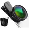 Generic per telefono cellulare, accessorio per fotocamera con clip per smartphone, combo macro grandangolare, kit di vetro ottico ad alta definizione, accessorio fotografico portatile da viaggio