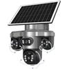 Yhytgbhk Tre schermi Telecamera di sorveglianza esterna 4g Sicurezza 3 PTZ LENTE Cctv Tracciamento automatico V380