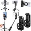 NNBWLMAEE 4-in-1 Multifunctional 360° Rotation Magnetic Selfie Stick, 2025 New Mini Selfie Stick Tripod with Wireless Remote Control, Portable Extendable Phone Travel Stand, Fit All 4.7 to 7 Phones (2PCS)