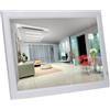 YPAPBHT Cornice for foto digitali con schermo LED da 22/24 pollici, lettore video ad alta definizione, da tavolo/montata a parete, con telecomando.(White,22-inch)