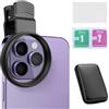 EBQOSK Lente polarizzatore per telefono con clip, filtro polarizzatore antiriflesso per fotocamere smartphone, design universale a clip con kit di pulizia, migliora il colore e riduce i riflessi per