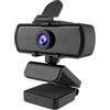 Generic Webcam USB 1080P/2K HD con copertura per la privacy, messa a fuoco automatica, microfono a cancellazione del rumore, angolo regolabile a 360°, fotocamera per computer plug and play per desktop, laptop