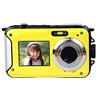 YFDGD Fotocamera Digitale Subacquea Da 10 Piedi Videocamera Fotografica Impermeabile IP68 Estiva 48MP 2.7K Telecamere D'azione Con Autoscatto A Doppio Schermo Scatta Nitida Fluida(NO TF Card,Yellow)