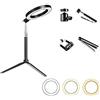 hdfj12142 Luce per anello selfie da 8 pollici con supporto per treppiede Luce ad anello ruotata a 360 ° per trucco Luce selfie per scrivania alimentata tramite USB