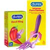 Durex Devil Ring Anello Vibrante Elastico con Vibrazione per Stimolazione Intima Clitoridea + Durex Intense Pure Fantasy Massaggiatore Intimo Silenzioso Vibratore Waterproof ad Intensità Regolabile