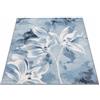 By Suardi Tappeto moderno Vanilla Azzurro - Lavabile in lavatrice, antiscivolo, design floreale jacquard - Pelo corto - Made in Italy - per soggiorno e camera da letto (85x150cm)