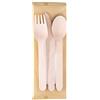 SIGNOR GATTO 100 Tris posate monouso in legno con tovagliolo 16 cm