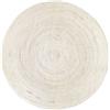 HAMID Tappeto rotondo in iuta Alhambra, 100% fibra naturale di iuta, colore bianco/crema (200 x 200 cm)
