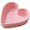 SERPEN Simpatica ciotola in ceramica rosa a forma di cuore, stile romantico, adatta al microonde e al forno, perfetta per snack, dessert, frutta, banchetti