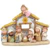 Qianly Decorazione in Miniatura per Presepe in Resina con Luce