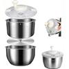 GYJZZW Centrifuga per insalata in acciaio inox da 6 l, multiuso, per frutta, verdura, scolapasta, centrifuga per insalata, centrifuga per frutta con uscita di drenaggio (A1)