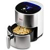 Girmi FG95 Friggitrice ad Aria EcoFrit 3,2 Litri. Contenitore e cestello antiaderenti. 8 programmi, 1500W, Bianco/Acciaio