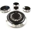JPshop - Kit 4 adattabile a piano cottura cucina a gas compatibile con Smeg completo di 4 piattelli spartifiamma e 1 tripla corona