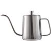 Lioaeust Caffettiere a collo di cigno, bollitore a collo di cigno in acciaio , con beccuccio stretto (argento, 600 ml)