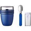 Mepal - Set di cucchiai pieghevoli con contenitore per il pranzo Ellipse - Pratico bicchiere per yogurt e cereali - Suddivisione per yogurt e cereali - Adatto per congelatore, microonde e