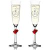 Polar-Effekt 2 Calici da Spumante Con Incisione per Anniversario - Idea Regalo per Nozze d'Argento e d'Oro - Bicchieri da Champagne Con Cuori