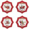EASY LIFE Set 4 piatti in porcellana 16 cm con Babbo Natale CHME1002