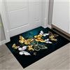 Sticker Superb. Oro Blu Nero Foglia di Ginkgo Farfalla Zerbino Interno Tappetini da Bagno Antiscivolo Impronta Moquette Assorbente Tappeto della Porta del Corridoio Della Cucina (Multicolor 3, 40_x_60_cm)