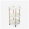 Produce Shop Carrello portavivande rotondo 3 ripiani design nordico ruote Biky Plus - Bianco