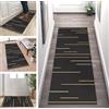 ZUZEKU - Tappeto lungo per corridoio, antiscivolo, cucina, nero, moderno, in poliestere, personalizzabile, 60 x 300 cm, tappetino per cucina, camera da letto, sala da pranzo, venduto al metro