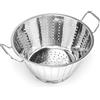 Forgast Scolapasta Perforato con Manico Due Manici 36 cm, Acciaio Inossidabile Inox, Colapasta Colabrodo Collino Cucina per Pasta, Verdura, Frutta, Argento
