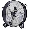 Melchioni Family | Ventilatore Industriale con Ruote, 3 Pale in Metallo, 3 Velocità, Diametro 60 cm, Maniglie e Ruote per Facile Trasporto, Colore Nero
