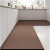 Treer Tappeto Cucina Antiscivolo Lavabile,Tappeto per Cucina in Diatomite Moderni Forma a L Tappetino Assorbente Resistente allo sporco per Camera da Letto Ingresso (Marrone,100x150x45cm)