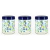 Cerve Set 3 Barattoli Zucchero Sale Caffè in vetro decoro vanessa blu cerve