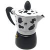 vetrine inrete Vetrineinrete® Caffettiera effetto mucca moka 1 2 3 o 6 tazze macchina del caffè in alluminio per espresso idea regalo 61032 (3 tazze)
