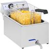 Royal Catering RCEF 15E Friggitrice Professionale Friggitrice Elettrica (17 L, 3.000 W, Termostato, Intervallo della temperatura 60-200 °C, Rubinetto di scarico) Acciaio Inox