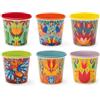 Excelsa Mexican Flowers Set 6 Bicchierini da Caffè, Porcellana, Capacità 90 ML., Decori Assortiti