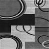 Rururug Tappeto Pelo Corto,black,Square 150 x 150 cm, Dark Gray, Light Gray, Geometric Design, Soggiorno, camera da letto, studio, ufficio, balcone, quadrato,
