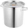 Jolre Set di 3 pentole e padelle, 35/50/70 litri, lucidate a specchio, in acciaio inox, con coperchi, argento, per hobby e uso ristorante