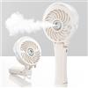 HandFan Ventilatore portatile per nebulizzazione personale, ricaricabile, mini ventilatore pieghevole per estate, spiaggia, viaggi, attività all'aperto, trucco, Disney, beige