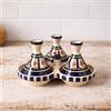 Generico Mini Tajine Triplo Porta Spezie in Ceramica Terracotta Marocchina di Safi - Eleganza Artigianale 3012250800 Tunisia Turchia Etnico del Modno