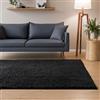 Interiyou Tappeto salotto a pelo alto Sofia - 133x190 cm Negro - Soffice e monocromatico - Lavabile e antiscivolo - Lungo morbido