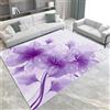 Generic Lilla Tappeto elementi floreali Tappeti Pelo Corto Area Tappeti 60 x 90 cm Tappetino da Ingresso, Portico, Indoor per Esterno Tappeto, Antiscivolo Tappetino da Terra