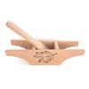 Euroshoppingonline Schiaccia Olive Artigianale in Legno di faggio massello Personalizzabile con Disegno Logo Firma Stampa Incisione (Appoggio Curvo)