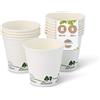 BIOZOYG 250x bicchierini caffè 150 ml / 6 oz, Ø 80 mm bianco con motivo ambientale - bicchieri carta senza plastica e con materiali sostenibili - bicchierini caffe carta