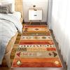 AUWUUA Tappeto da corridoio arancione, etnico occidentale, tribale, per corridoio, 130x210 cm, rustico, lavabile, geometrico, per camera da letto, soggiorno, tappeto antiscivolo morbido per cucina