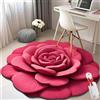 Vgpbphj Tappeto in peluche floreale e terra di diatomee, tappeto visivo 3D a forma di fiore diatomeo, tappetino antiscivolo con motivo realistico, super assorbente, ad asciugatura rapida (rosa, 100 x
