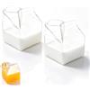 Beufee Set Di 2 Cartone Di Latte Di Vetro, 250 Ml Bottiglia per Il Latte Quadrata Contenitore Trasparente Contenitori Del Latte Irregolari per Cocktail, Vino, Acqua Calda, Bicchieri Acqua