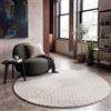Paco Home Tappeto Salotto Moderno Soggiorno Pelo Lungo Motivo Scandinavo Motivo Boho Arcobaleno Lavabile Beige Crema, Dimensione:Ø 160 cm tondo